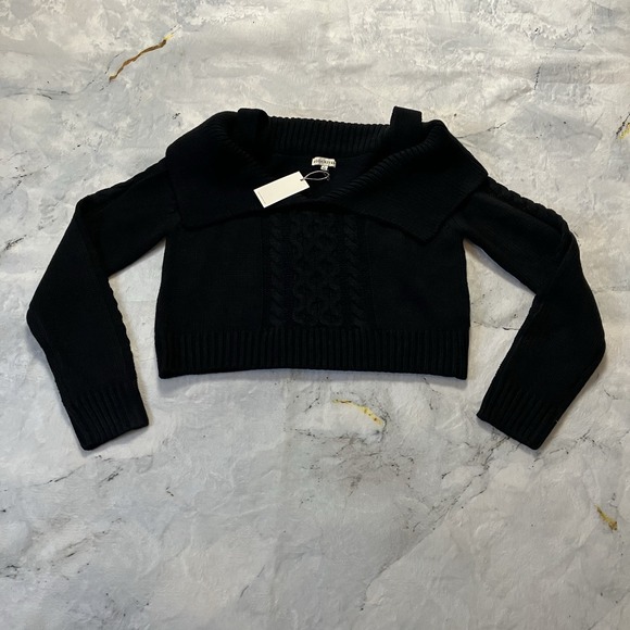 Moon River Sweaters - Moon River Sweater Womens Size Large Black‎ Long Sleeve Off The Shoulder